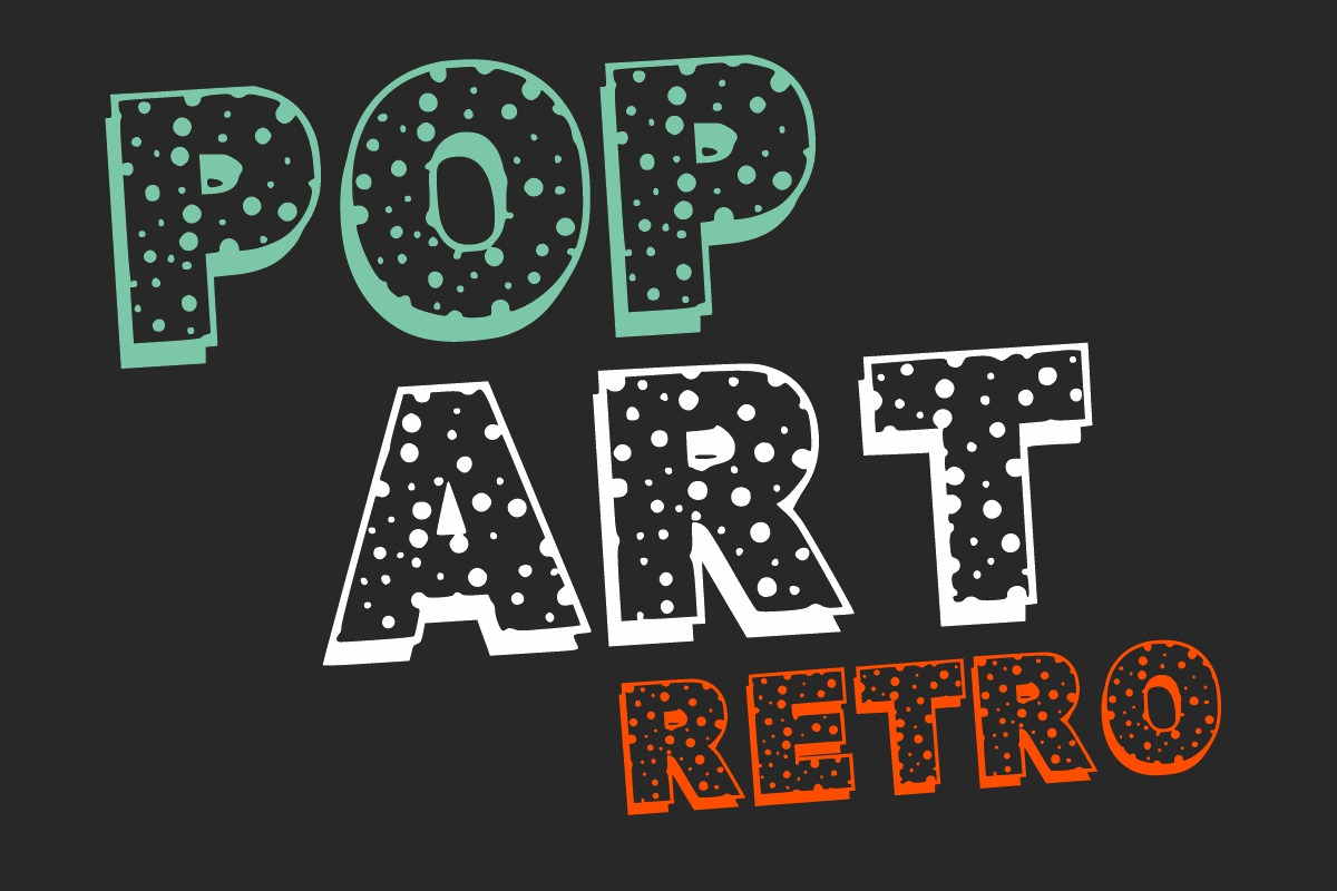 Pop Art Retro Font, a Handwritten Font by Fourteen Letter (Photo 3 of 7)