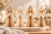 4 Elegant Angel Figurines STL, a Characters & Person 3D Model by Layerology (Thumbnail 1 of 4)