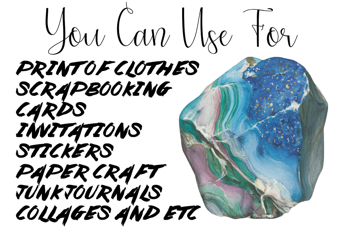 Gemstones Watercolor Package, an Illustration by DreamCafeArt (Photo 7 of 7)