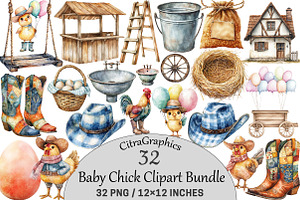 Baby Chick Clipart Bundle, an Illustration by CitraGraphics