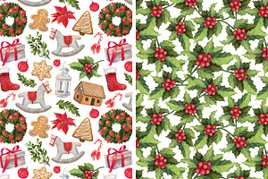 Merry Christmas. Cliparts Patterns.