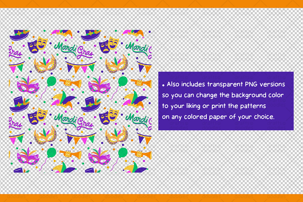 Mardi Gras Graphic Set, a Pattern Graphic by Drafts n Doodles (Photo 6 of 6)