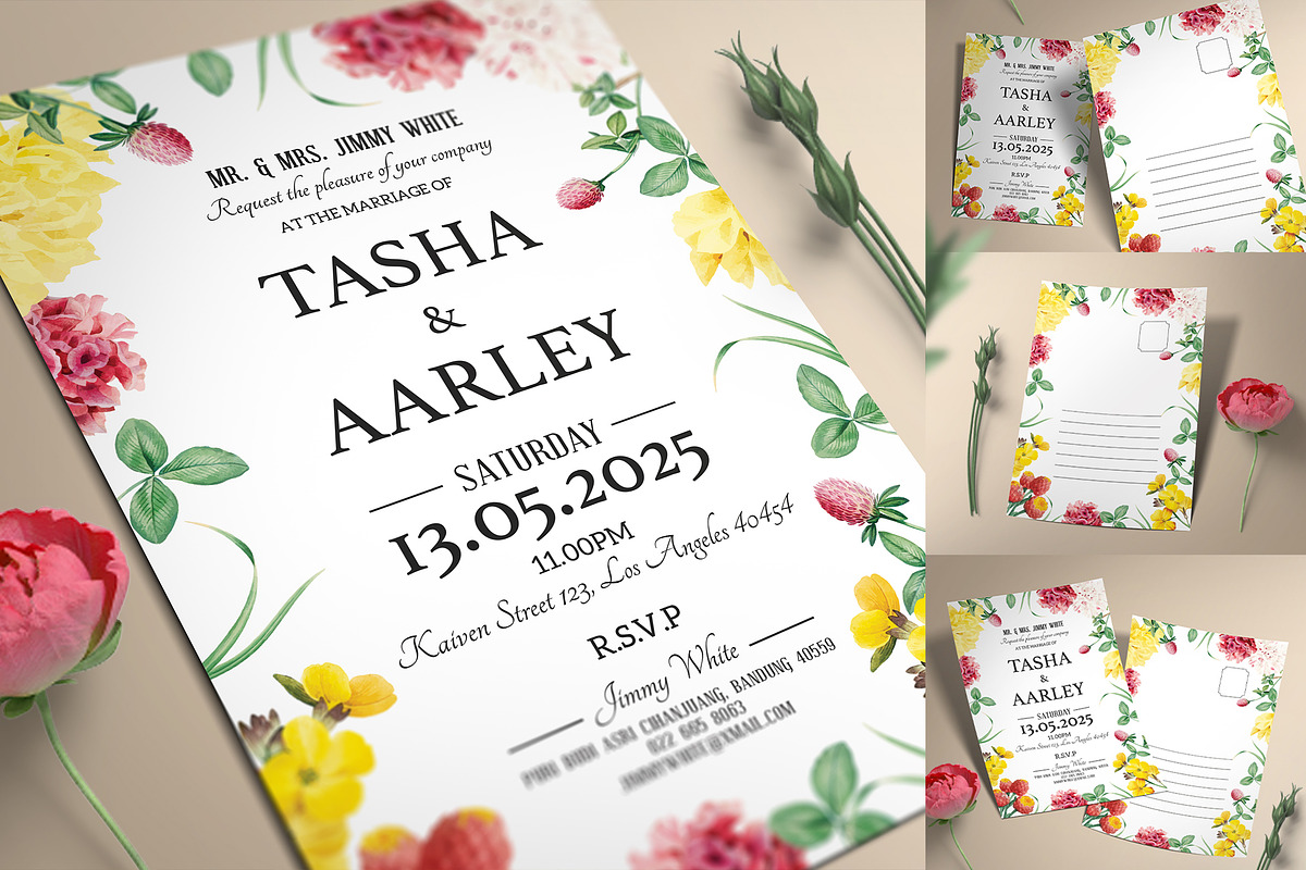 Floral Invitation, an Invitation Template by Aarley Kaiven
