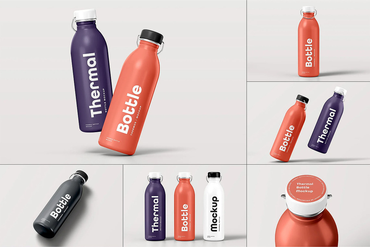 Thermal Bottle Mock-up, a Product Mockup by zippypixelstudio (Photo 1 of 12)