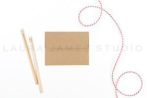 Styled Kraft Envelope on White
