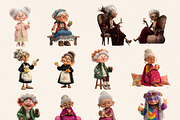 FUNNY OLD LADIES WITH DRINK CLIPART, a Person Illustration by Daring Digies (Thumbnail 5 of 10)