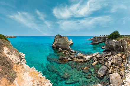 Faraglioni at Torre Sant Andrea, Italy, a Nature Photo by YuriyB