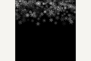 Snowfall with random snowflakes