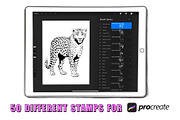 50 Safari Animals Procreate Stamps, a Brush Add-On by Procreate Sale (Thumbnail 2 of 6)