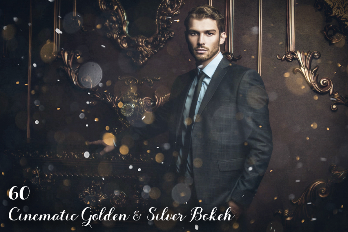 60 Cinematic Golden & Silver Bokeh P