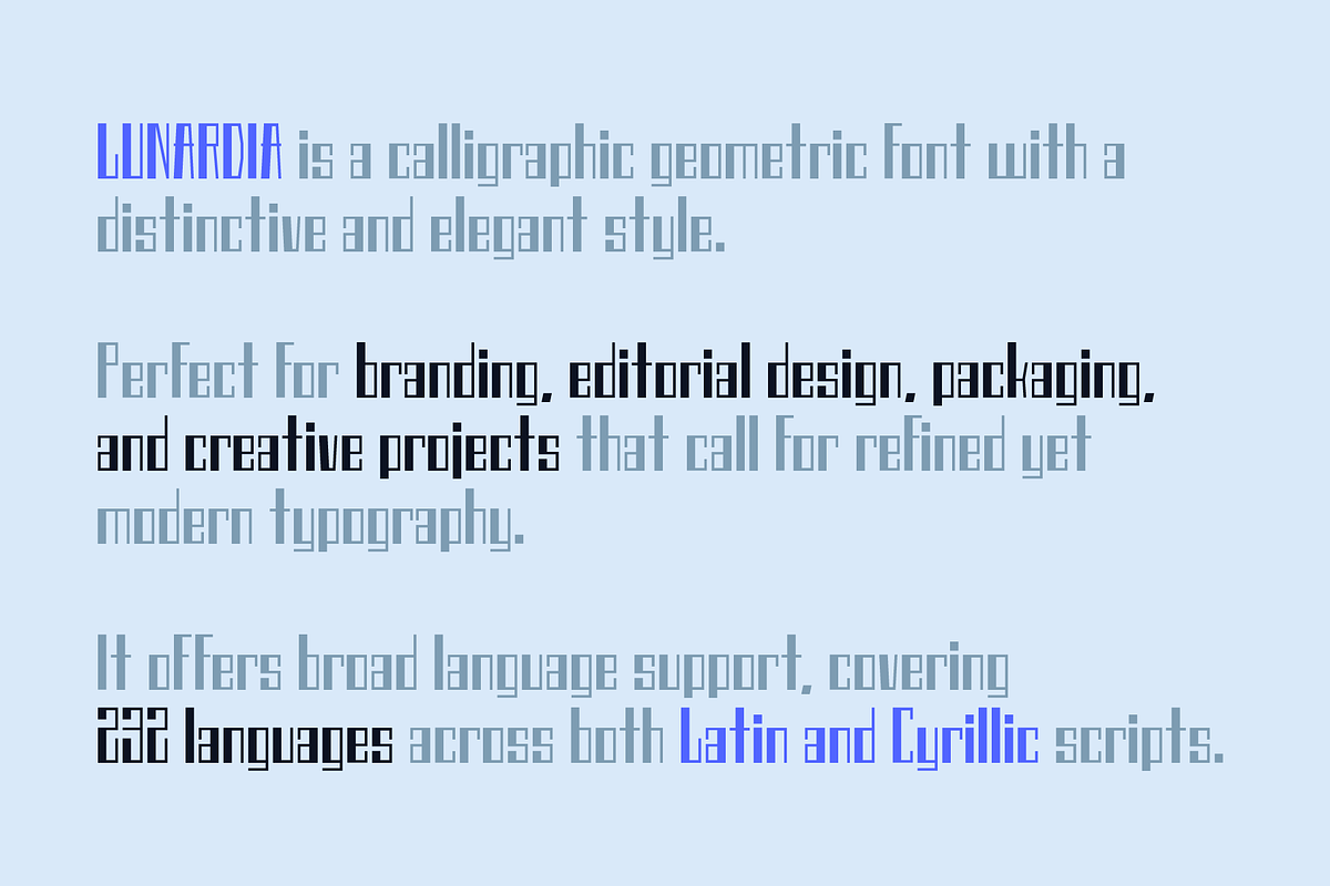 Lunardia Font Family (12 Fonts), a Sans Serif Font by alpercakici (Photo 7 of 18)