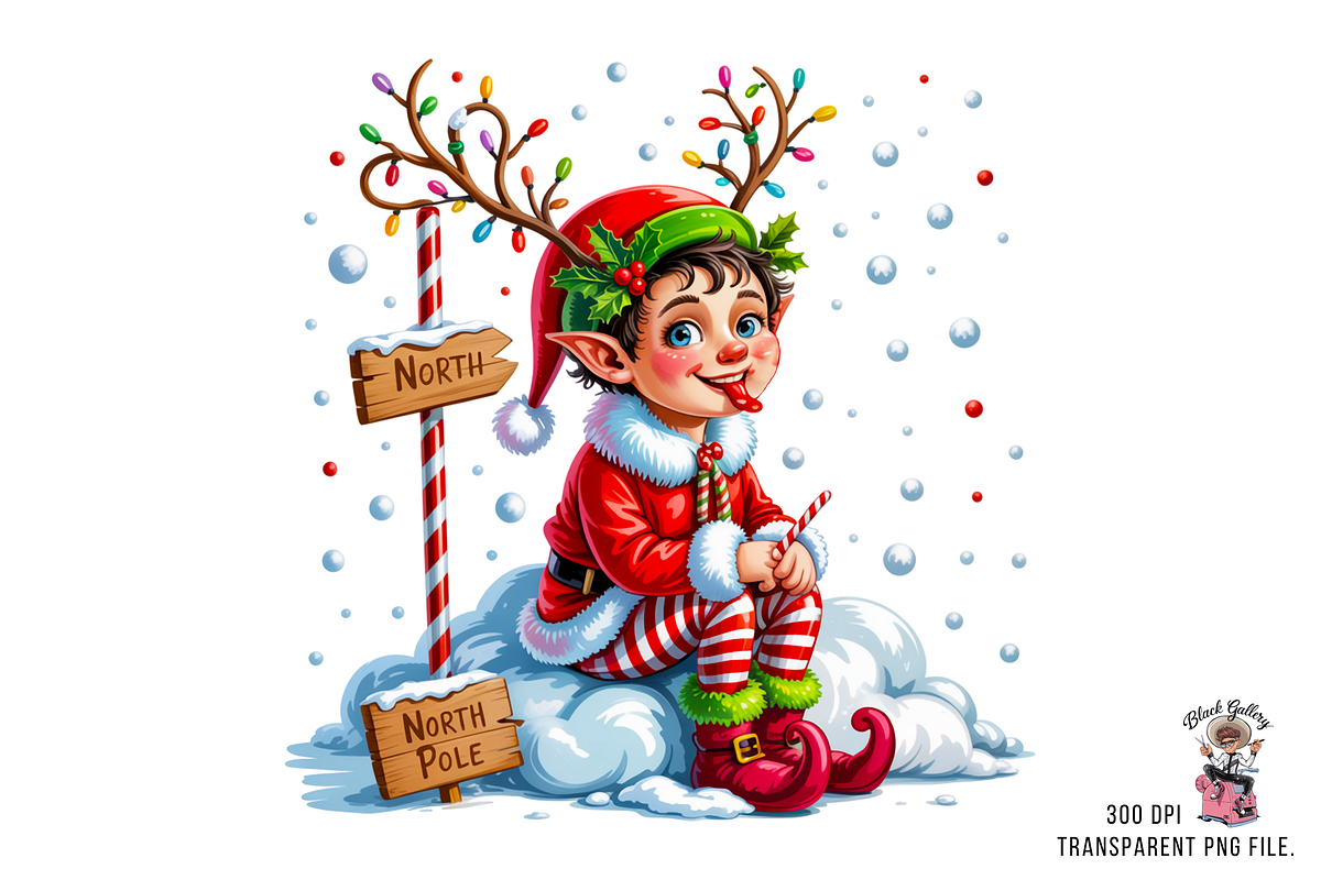 10 PNG North Pole ELF Clipart Bundle, a Graphic by Clipart Bloom (Photo 10 of 17)