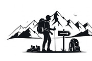 Hiking Adventure Silhouette Bundle, an Illustration by yasushie (Thumbnail 8 of 51)