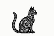 Ornate Cat Mandala Silhouette Design, an Illustration by Creativeshirt (Thumbnail 4 of 13)