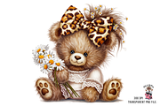 Bear with Leopard Bow PNG Bundle, a Graphic by Clipart Bloom (Thumbnail 8 of 12)