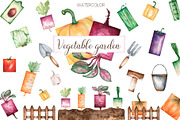 Watercolor vegetable garden, a Food Illustration by MayaNavits (Thumbnail 1 of 10)