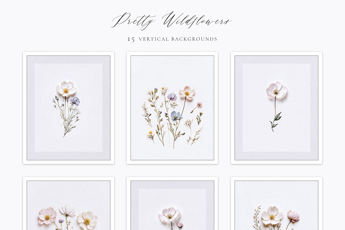 Pretty Wildflowers I Pressed Flowers, a Background Graphic by by creative paper (Photo 11 of 14)