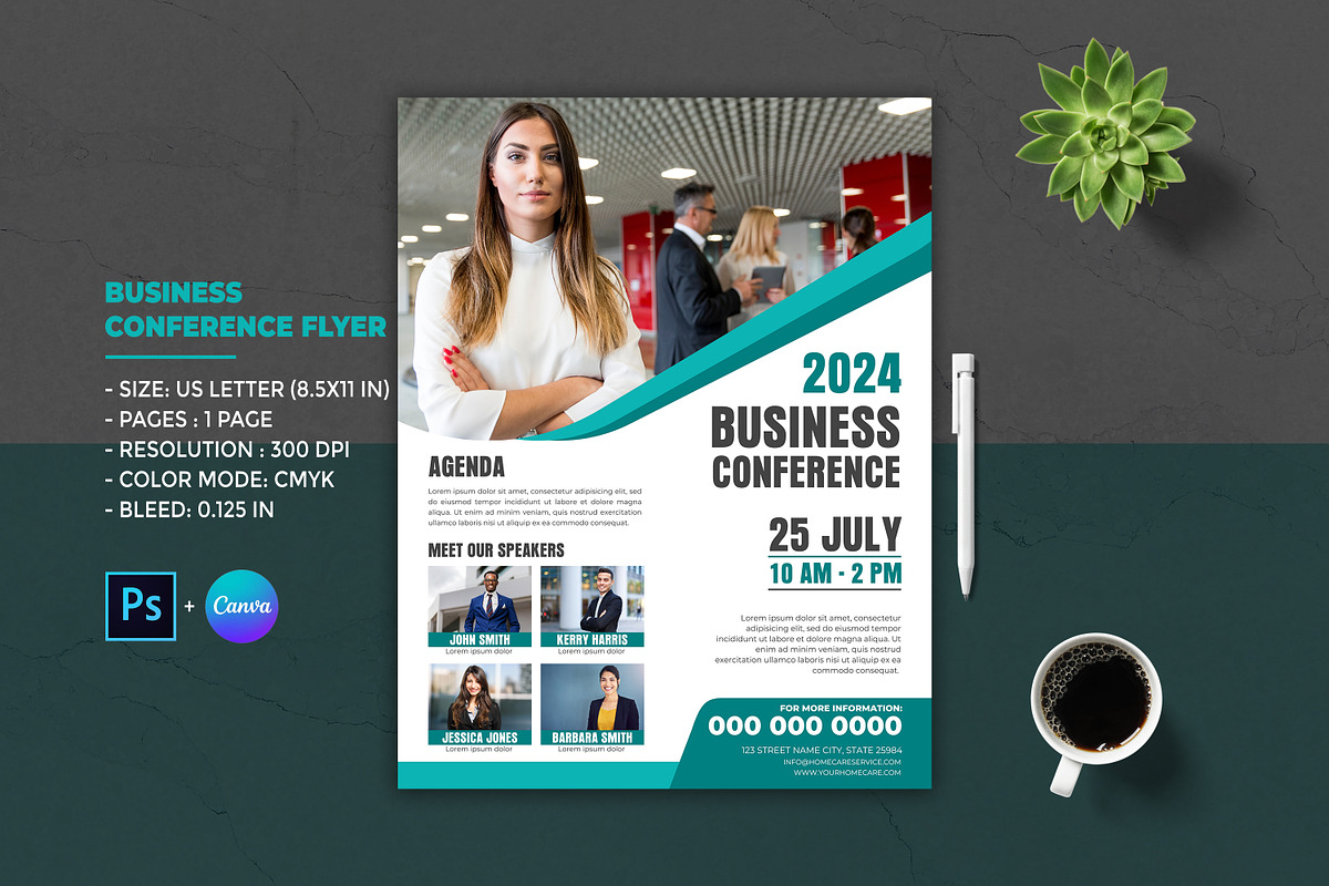 Business Conference Flyer, a Flyer Template by Designscozy (Photo 1 of 5)