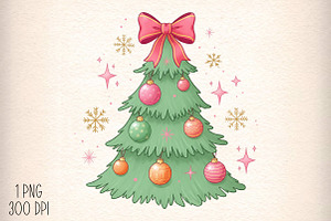 Colorful Coquette Glitter Christmas, an Illustration by Daily.Designs
