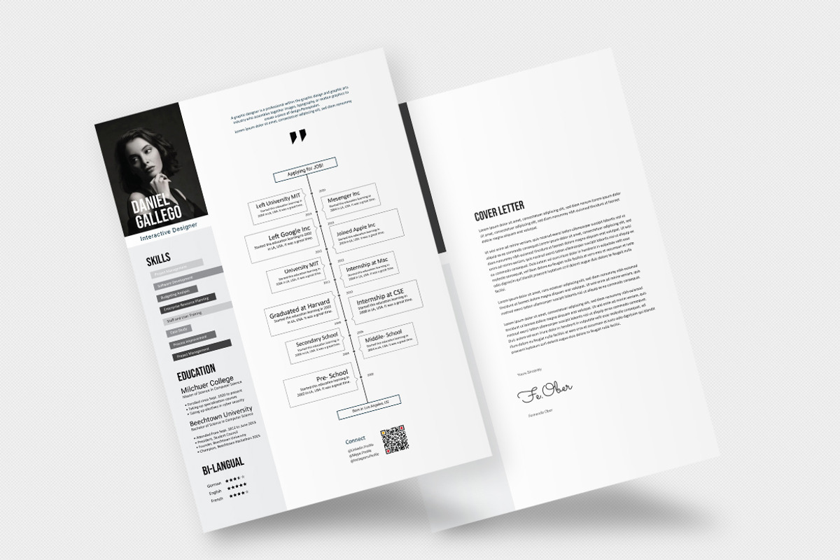 CV Resume and Cover Letter Template, a Resume Template by iDoodle Studio (Photo 3 of 4)