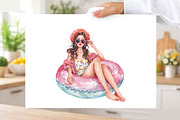 Watercolor Girly Summer Clipart, an Illustration by SVGArt (Thumbnail 9 of 9)
