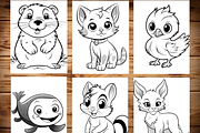 Cute Animals Coloring Pages for Kids, a Brochure Template by LA Design (Thumbnail 3 of 10)