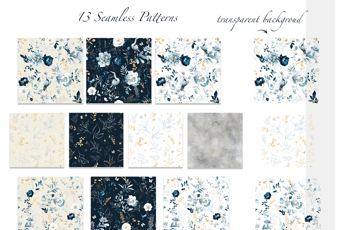 watercolor Blue flowers, Patterns, a Decorative Illustration by Lisima (Photo 10 of 14)