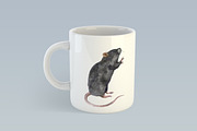 Watercolor rodents Clipart png, an Animal Illustration by KomtsyanTatyanaArt (Thumbnail 4 of 4)