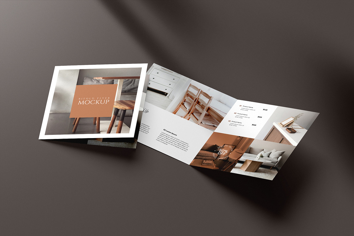 Square Bifold Brochure Mockup, a Books & Magazine Mockup by Mockup Supper (Photo 7 of 13)