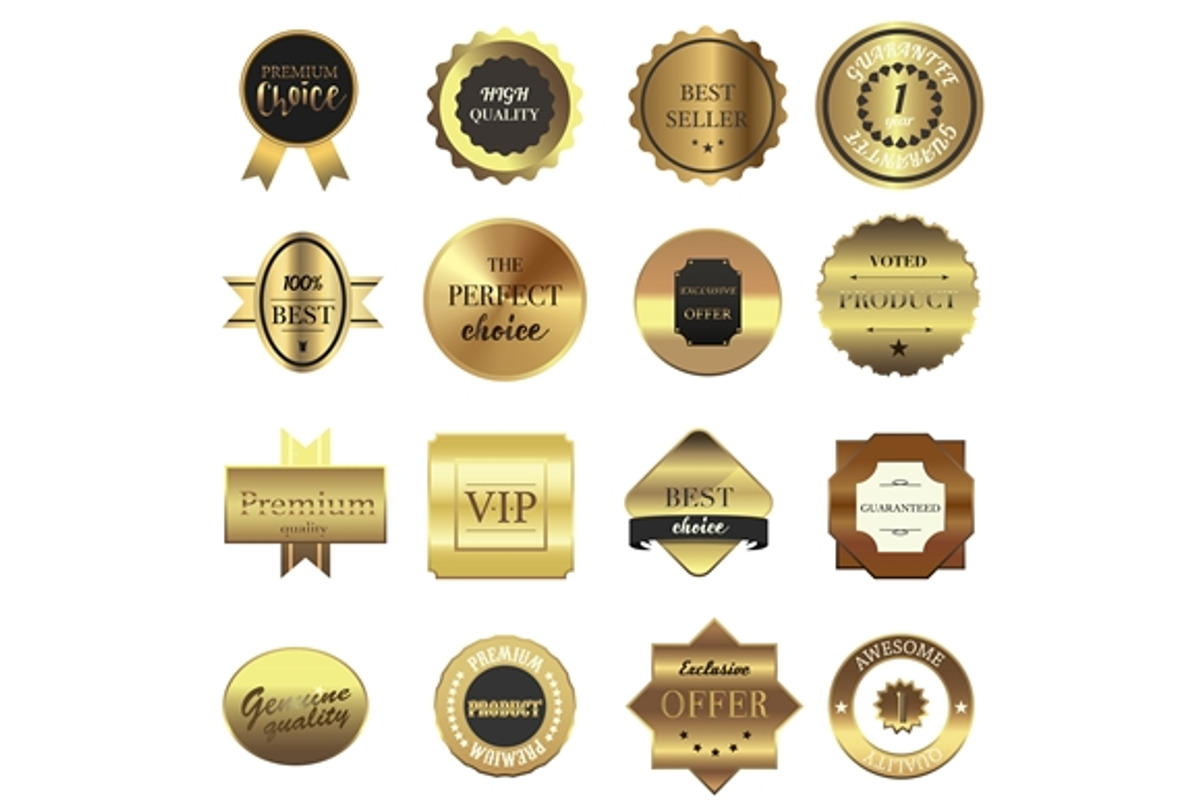 Golden labels set, an Object Graphic by Ylivdesign