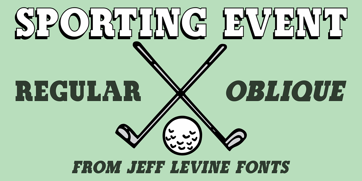 Sporting Event JNL, a Slab Serif Font by Jeff Levine Fonts (Photo 1 of 5)