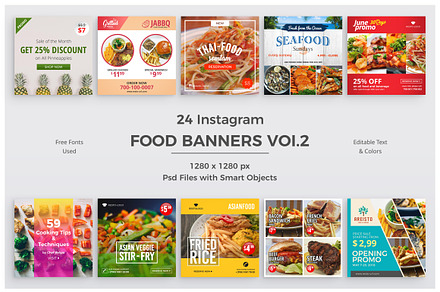 24 Instagram Food Banners Vol.2