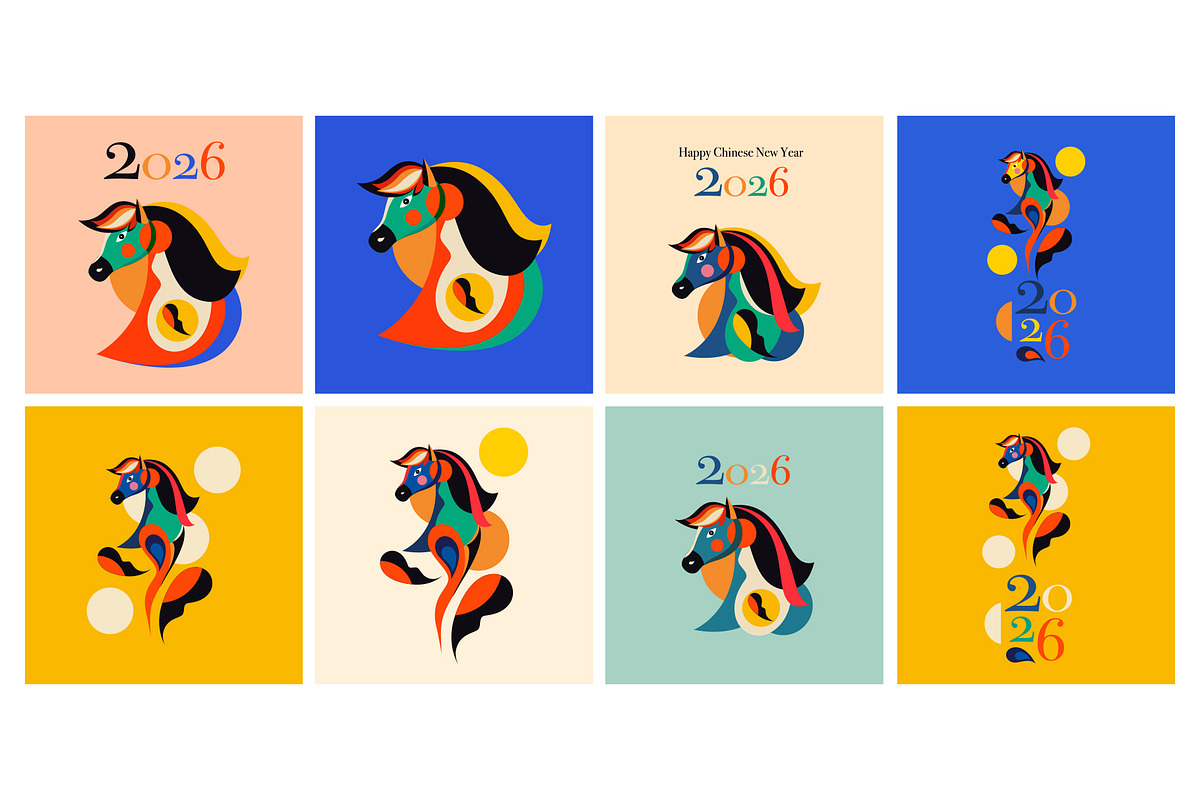 2026 Year of the horse., an Animal Illustration by MoleskoStudio (Photo 13 of 13)