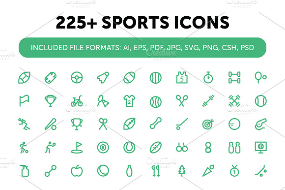 225+ Sports Icons Set preview 5