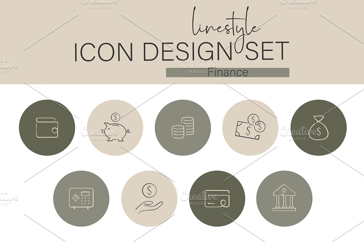 Linestyle Icon Design Finance, an Outline Icon by pepulousdsg