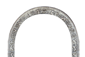 Isoalted image of ornate circle frame medieval stone arch carvin, a Background Graphic by DanFLCreativo