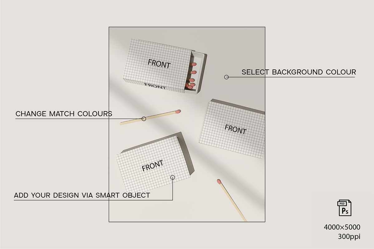 Matchbox Mockup, a Packaging Mockup by NOMINA (Photo 3 of 3)