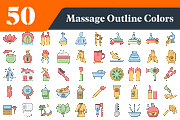 Massage Spa Outline Color Icons, an Outline Icon by EllaMaiyaali (Thumbnail 1 of 3)