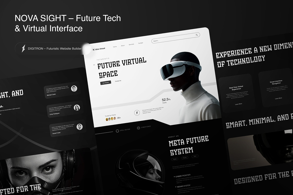 NEXAR – Futuristic Typeface, a Font by Brainwave (Photo 2 of 8)