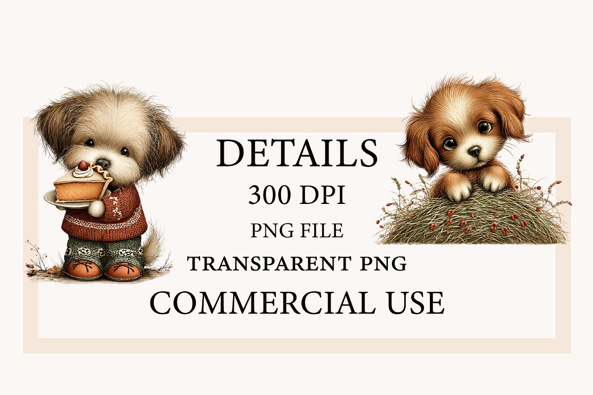 Whimsical Autumn Dog Clipart, a Seasonal Illustration by Designworld (Photo 3 of 10)
