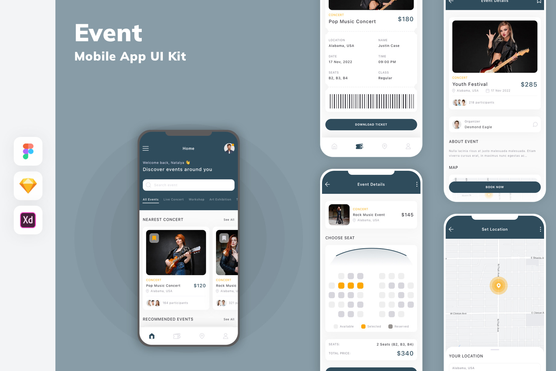 Event Mobile App UI Kit, an UI Kit Template by uicube