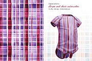 Patternsstripe and check watercolor, a Pattern Graphic by L- design studio (Thumbnail 2 of 6)