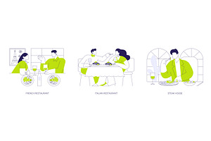 Dinner out isolated cartoon vector, a Person Illustration by Visual Generation