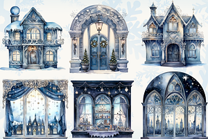 Midnight Blue Christmas Clipart