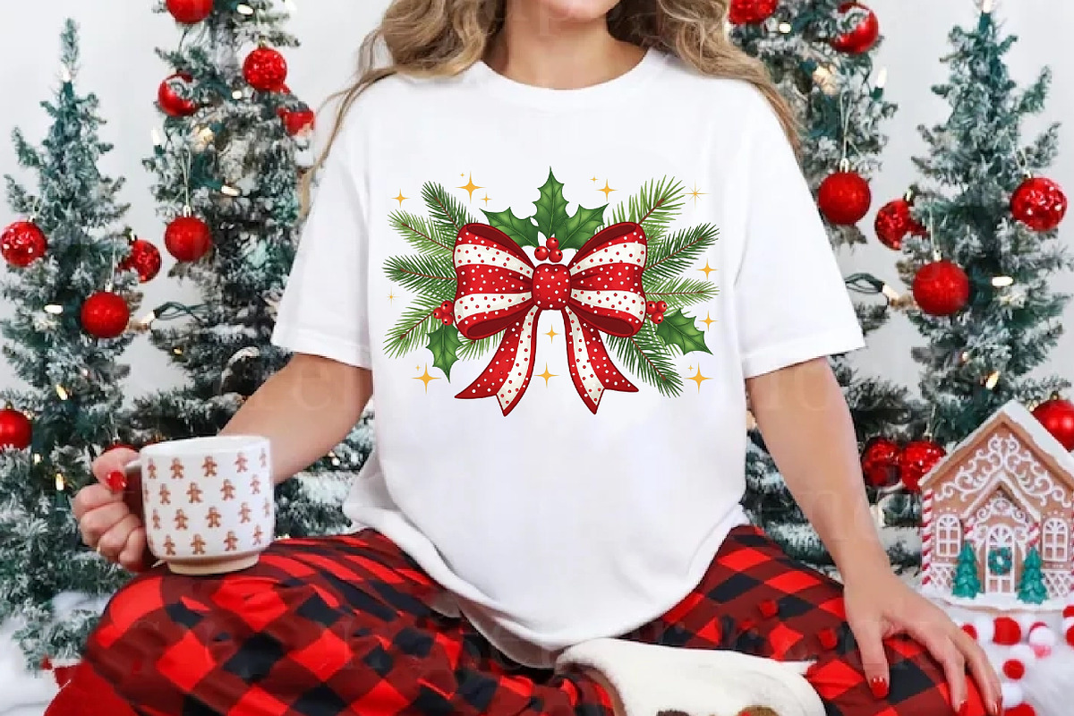 Christmas Coquette bow Png, an Illustration by Libby Wishes (Photo 3 of 6)