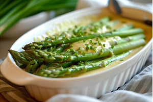 Oven baked asparagus with cheese and, a Food & Drink Photo by Lermont51