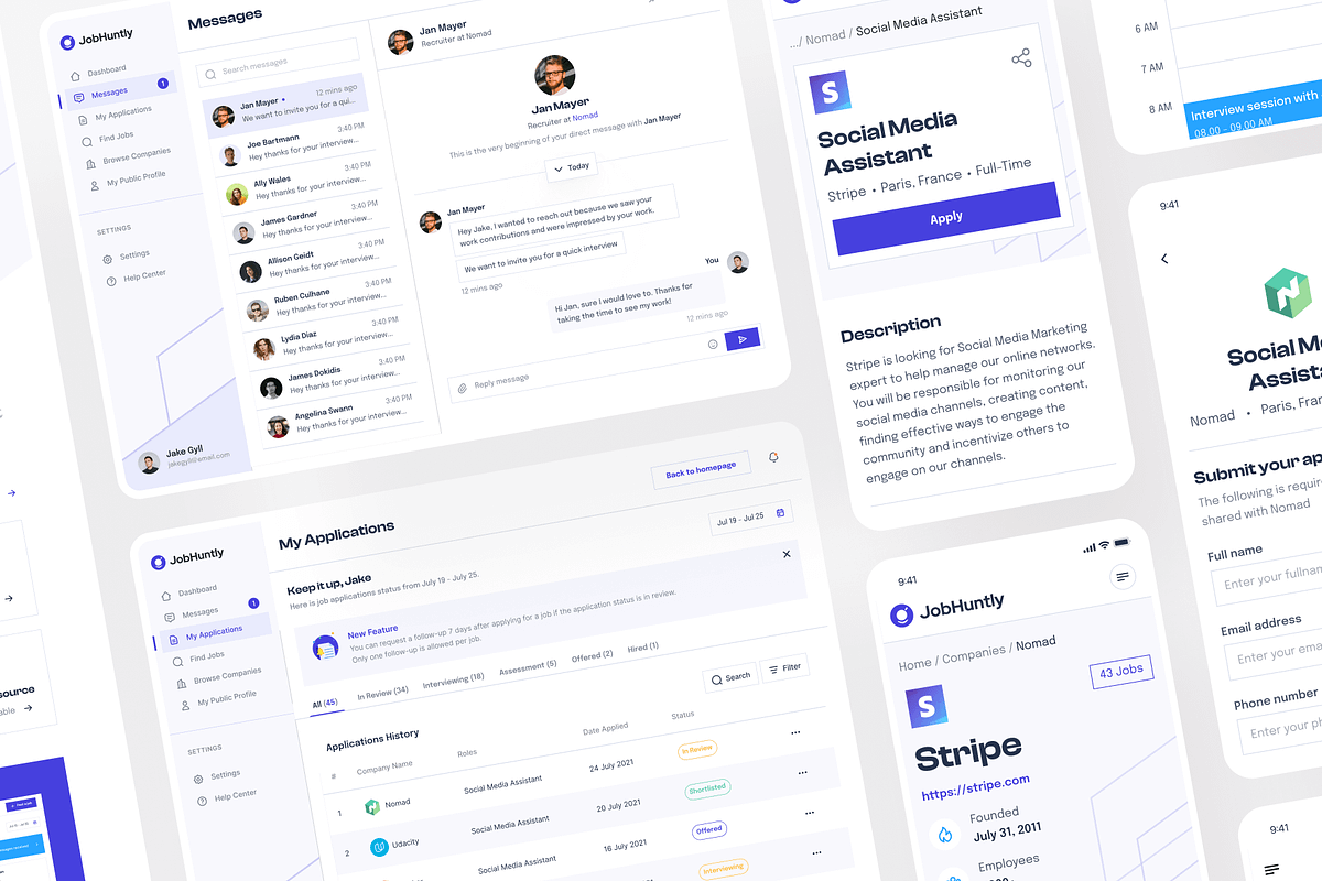 Jobhuntly  Job Board & Portal UI Kit, an UI Kit Template by dhuhacreative (Photo 2 of 9)