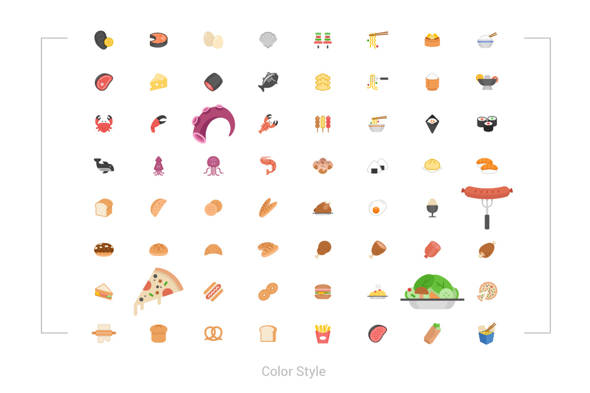64 Food Icons, an Icon by WORAKAMON Design Studio (Photo 2 of 8)