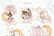 Watercolor Cute Set In The Sky, an Animal Illustration by ViktoriyaD (Thumbnail 10 of 12)