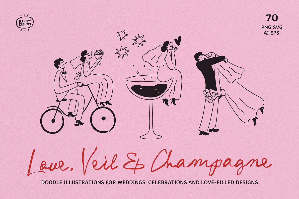 Love Wedding Doodles, a Person Illustration by happpydesign (Photo 1 of 12)